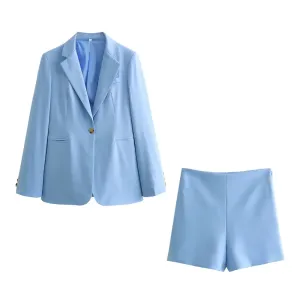 Azure Breeze Jacket & Shorts Co-Ord Set