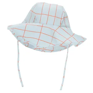 Grid Sun Hat, Light Blue