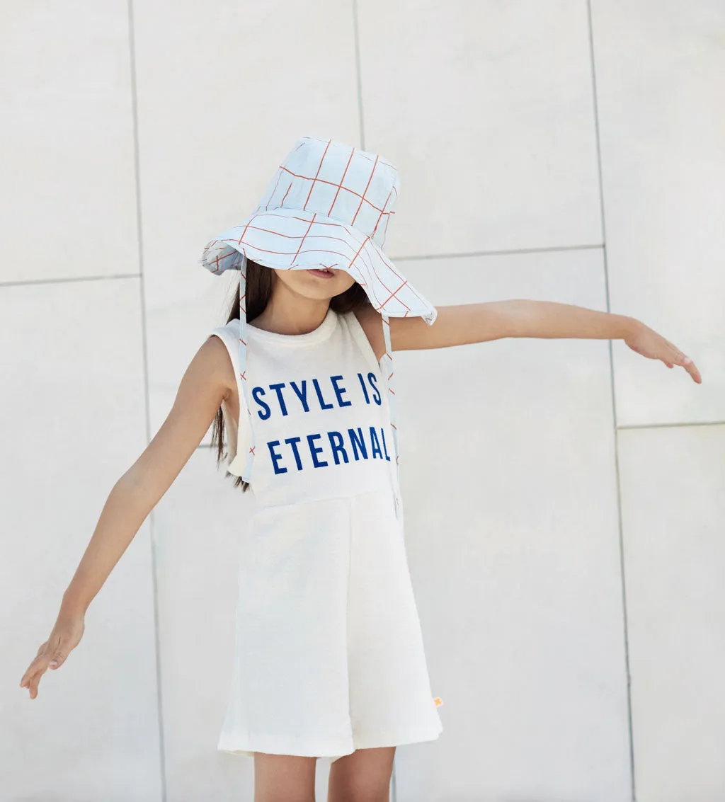 Grid Sun Hat, Light Blue