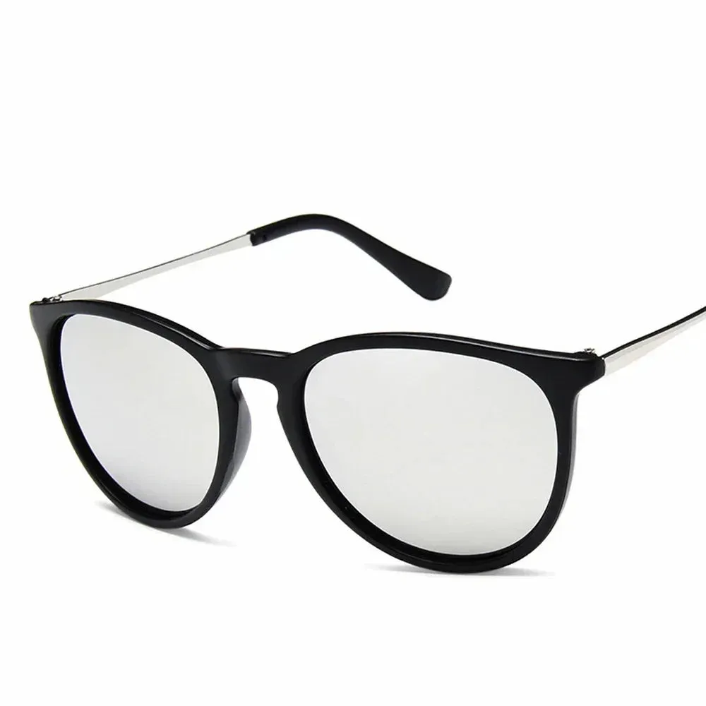 Luna Round Sunglasses  Womens Gold Arm UV Protection Summer Eyewear