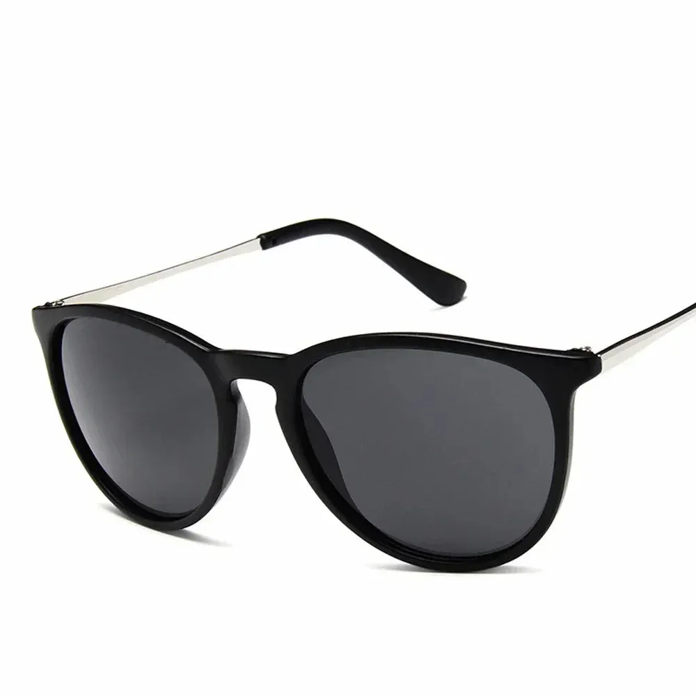 Luna Round Sunglasses  Womens Gold Arm UV Protection Summer Eyewear
