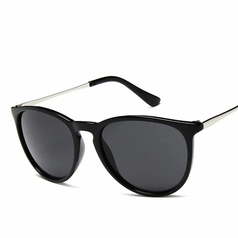Luna Round Sunglasses  Womens Gold Arm UV Protection Summer Eyewear