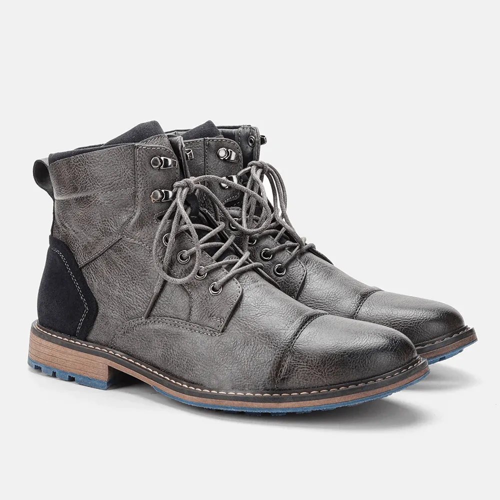 Men's Leather Ankle Boots: Durable, Slip-Resistant, Casual