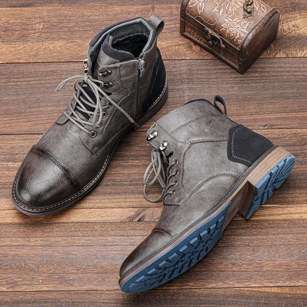 Men's Leather Ankle Boots: Durable, Slip-Resistant, Casual