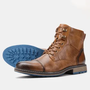 Men's Leather Ankle Boots: Durable, Slip-Resistant, Casual