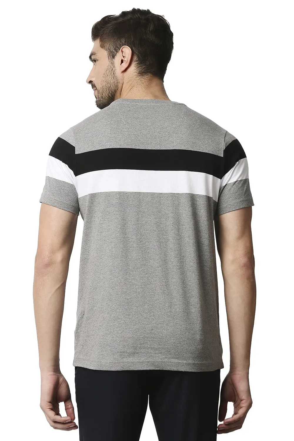 Muscle Fit Stripe Crew Neck T-shirt