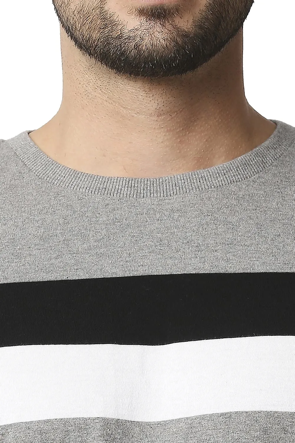 Muscle Fit Stripe Crew Neck T-shirt