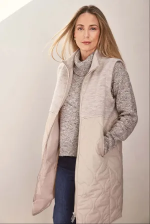 See Saw Boiled Wool Quilted Vest in Natural
