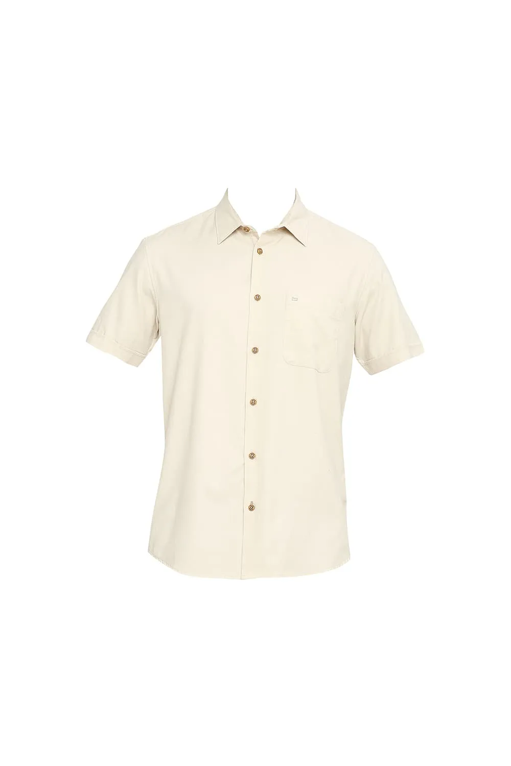 Slim Fit Polyester Cotton Lyocell Twill Halfsleeves Shirt
