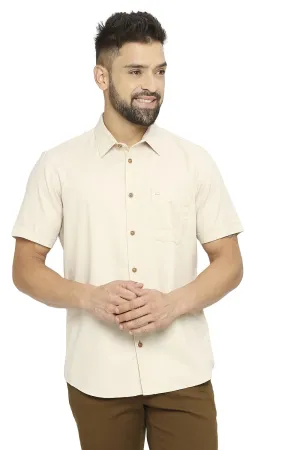 Slim Fit Polyester Cotton Lyocell Twill Halfsleeves Shirt