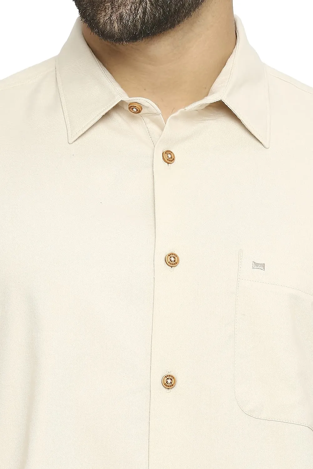 Slim Fit Polyester Cotton Lyocell Twill Halfsleeves Shirt
