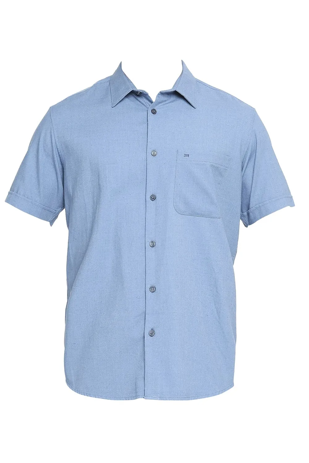 Slim Fit Polyester Cotton Lyocell Twill Halfsleeves Shirt