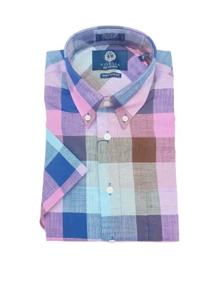 Viyella Cotton SS BD Aqua Blue - 652350 1400