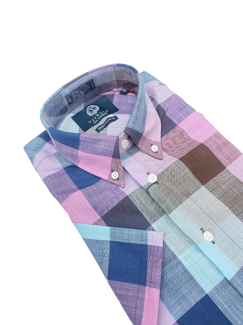Viyella Cotton SS BD Aqua Blue - 652350 1400