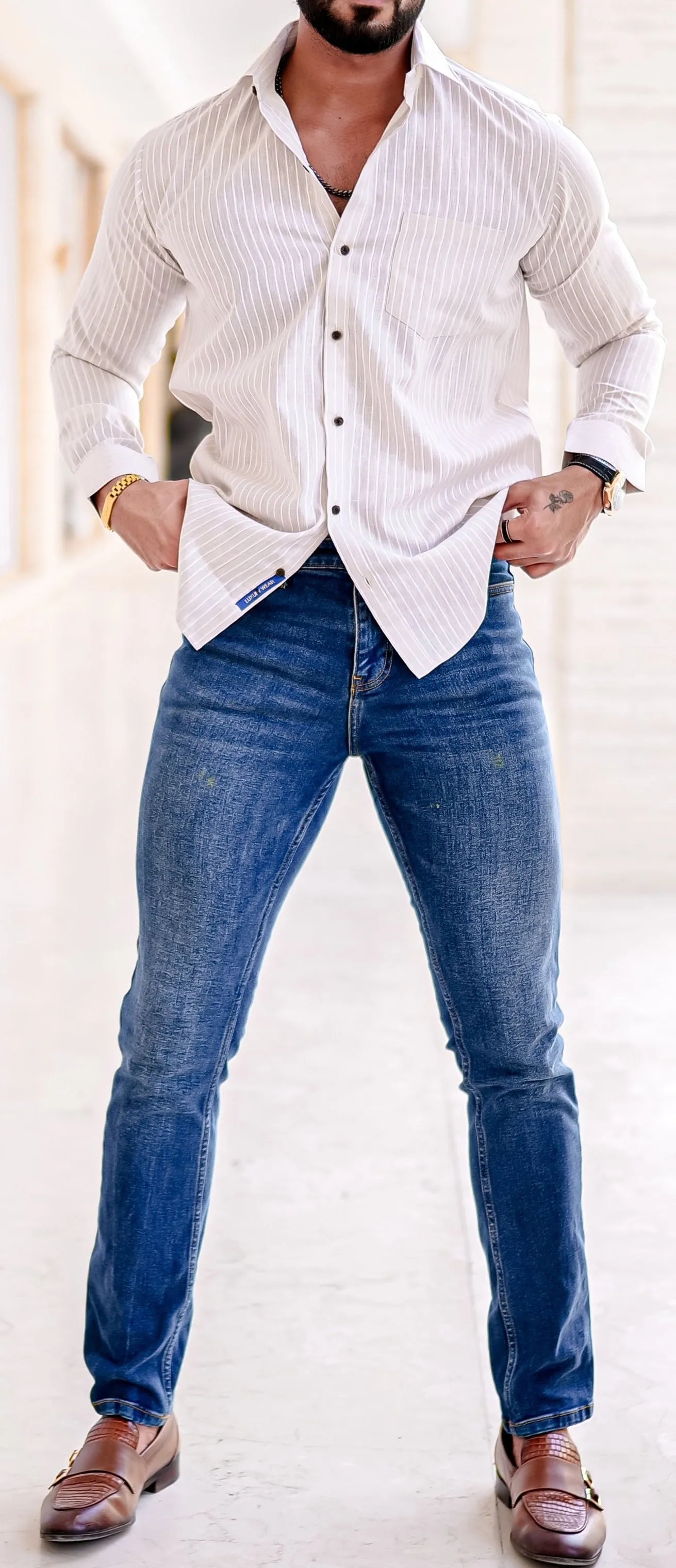 VOZIA Flare Striped Men's Shirt