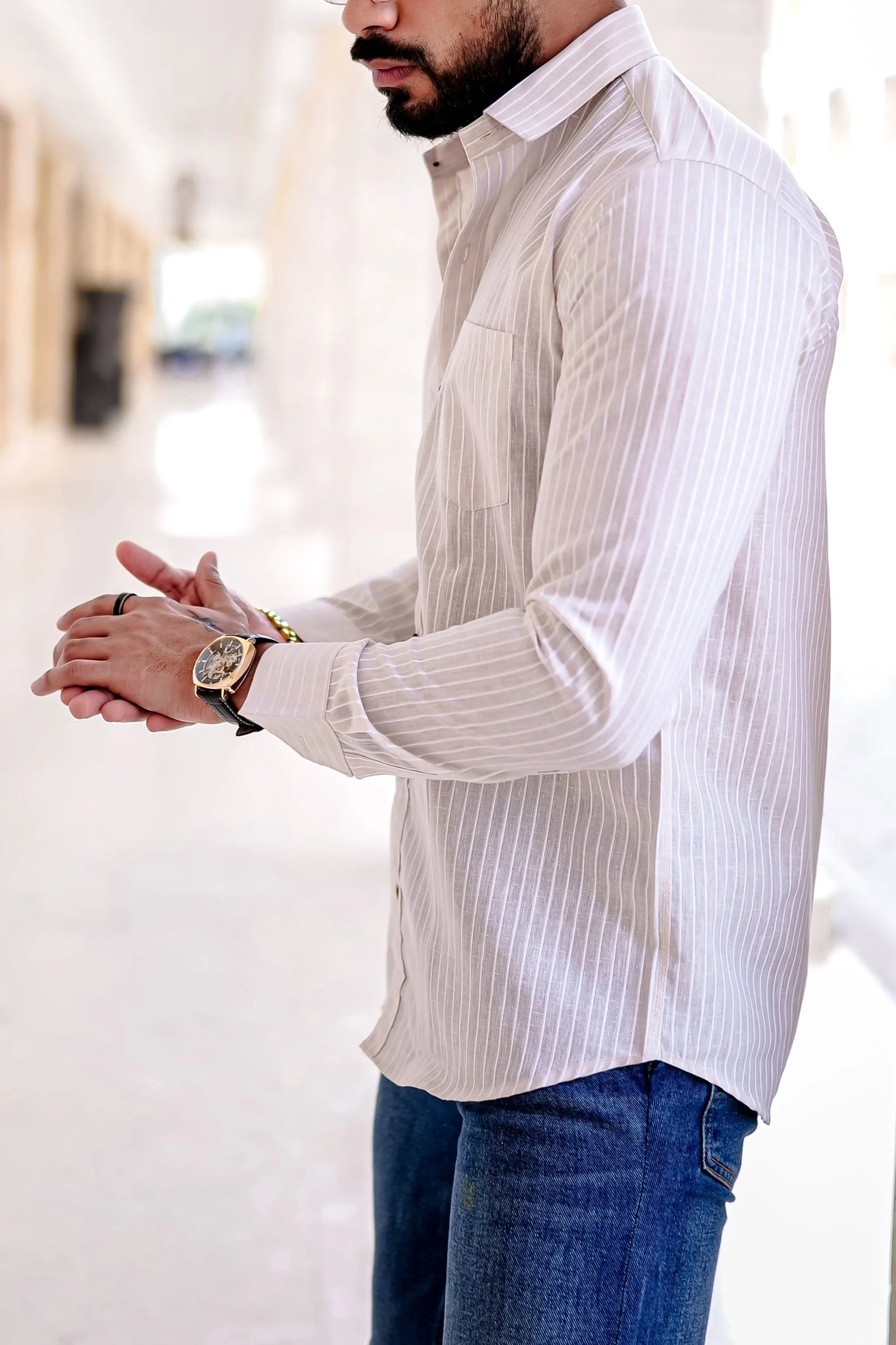 VOZIA Flare Striped Men's Shirt